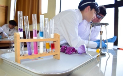 Estudiantes de 3° medios pasan de la teoría a la práctica en laboratorio