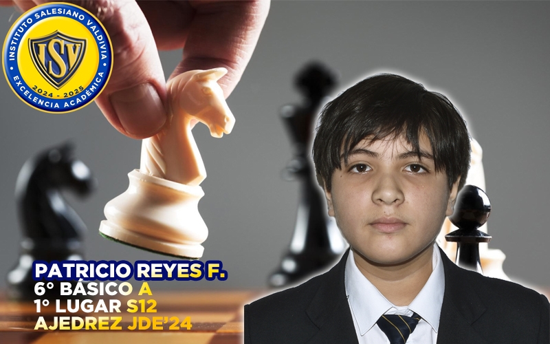 Con puntaje perfecto Patricio Reyes obtiene el 1° lugar en Ajedrez