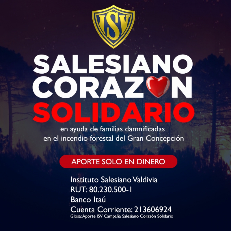 Salesiano Corazón Solidario: hoy el fuego nos duele, la solidaridad nos une